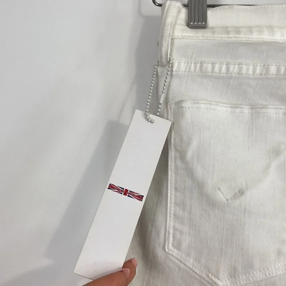 NWT Hudson Amelia Knee Cut Off Shorts in Optical White